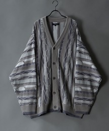SITRY | Balloon Sleeve Big silhouette 3D Knit Cardigan/バルーンスリーブ ビッグシルエット 3D  ニット カーディガン/カーデ(カーディガン/ボレロ)