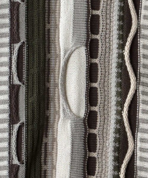 SITRY（シトリー）の「Balloon Sleeve Big silhouette 3D Knit Cardigan/バルーンスリーブ ビッグシルエット 3D  ニット カーディガン/カーデ（カーディガン/ボレロ・メンズ・ベージュ/グレイッシュベージュ/サックスブルー/ブラック/グレー・M/L）」の13枚目の写真