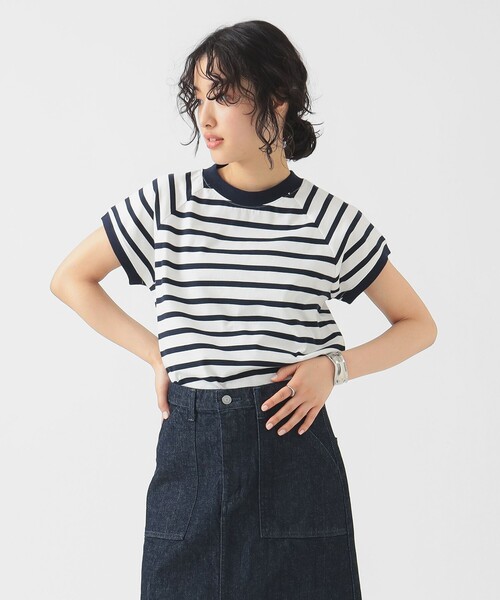 B:MING by BEAMS(ビーミングバイビームス)の「フレンチ モックネック プルオーバー(Tシャツ/カットソー・レディース・オレンジ/オフホワイト/ブラック/その他/その他1・FREE)」の4枚目の写真