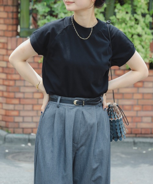 B:MING by BEAMS(ビーミングバイビームス)の「フレンチ モックネック プルオーバー(Tシャツ/カットソー・レディース・オレンジ/オフホワイト/ブラック/その他/その他1・FREE)」の2枚目の写真