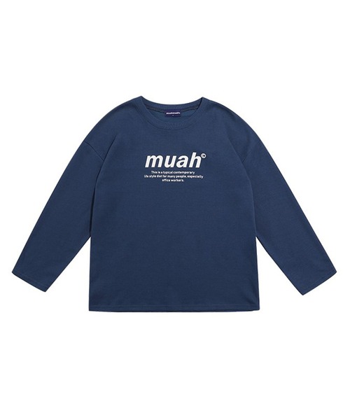 muahmuah（ムーアムーア）の「MUAHMUAH シグネチャー グラフィック長袖Tシャツ（Tシャツ/カットソー・レディース・インディゴブルー/ホワイト・FREE）」の14枚目の写真