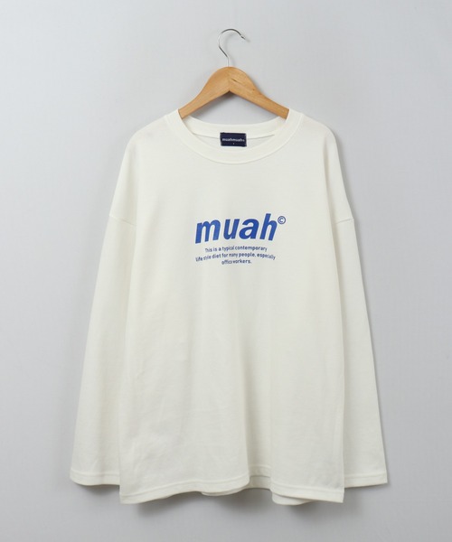 muahmuah（ムーアムーア）の「MUAHMUAH シグネチャー グラフィック長袖Tシャツ（Tシャツ/カットソー・レディース・インディゴブルー/ホワイト・FREE）」の4枚目の写真