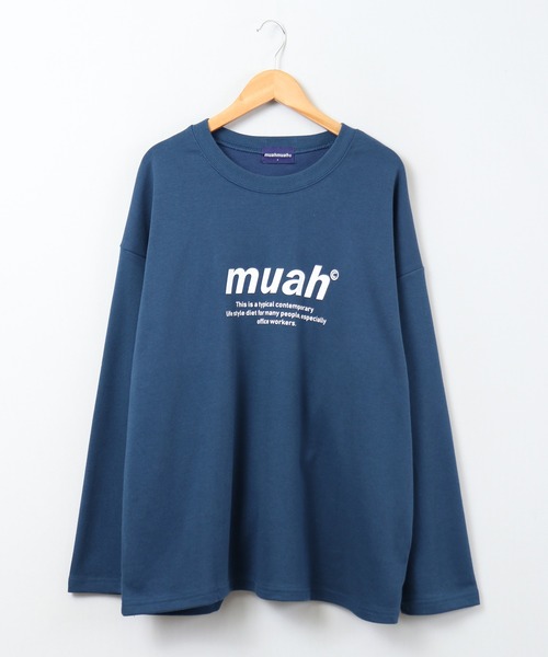 muahmuah（ムーアムーア）の「MUAHMUAH シグネチャー グラフィック長袖Tシャツ（Tシャツ/カットソー・レディース・インディゴブルー/ホワイト・FREE）」の22枚目の写真