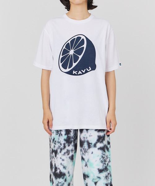 KAVU(カブー)の「KAVU/カブー Lemon Tee/レモンティー(Tシャツ/カットソー・メンズ・ヘザーグレー/ホワイト/ブラック・X-LARGE/MEDIUM/LARGE)」の4枚目の写真