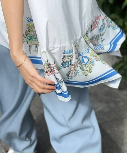 新品 ビアズリー マルシェブラウス スカーフ柄 BEARDSLEY(ビアズリー)の「《ビアズリー》マルシェブラウス