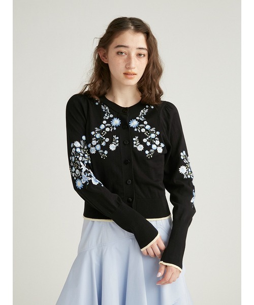FURFUR（ファーファー）の「スカジャンフラワー刺繍カーディガン