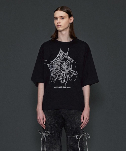 SHAREEF(シャリーフ)の「”SPIDERWEB” S/S T-SHIRTS(Tシャツ/カットソー・メンズ・パープル/ホワイト/ブラック・1/2/3)」の9枚目の写真