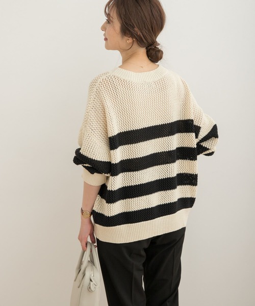 URBAN RESEARCH DOORS（アーバンリサーチドアーズ）の「メッシュボーダーKNIT（ニット/セーター・レディース・ホワイト系その他・MEDIUM）」の17枚目の写真