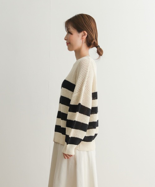URBAN RESEARCH DOORS（アーバンリサーチドアーズ）の「メッシュボーダーKNIT（ニット/セーター・レディース・ホワイト系その他・MEDIUM）」の19枚目の写真