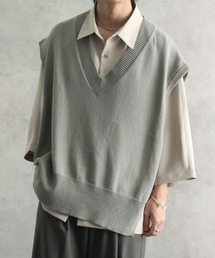 welise | 【welise/ウェライズ】フェードカラー EXコットン オープン1Bサイドスリット Vネックニットベスト(ベスト)