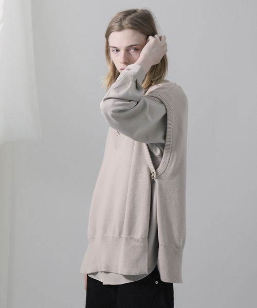 welise（ウェライズ）の「【welise/ウェライズ】フェードカラー EXコットン オープン1Bサイドスリット Vネックニットベスト（ベスト・メンズ・グレー系その他/スミクロ/グレイッシュベージュ/コーラル/ブラウン・M/L）」の17枚目の写真