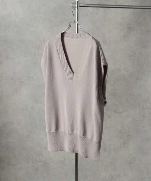 welise（ウェライズ）の「【welise/ウェライズ】フェードカラー EXコットン オープン1Bサイドスリット Vネックニットベスト（ベスト・メンズ・グレー系その他/スミクロ/グレイッシュベージュ/コーラル/ブラウン・M/L）」の14枚目の写真