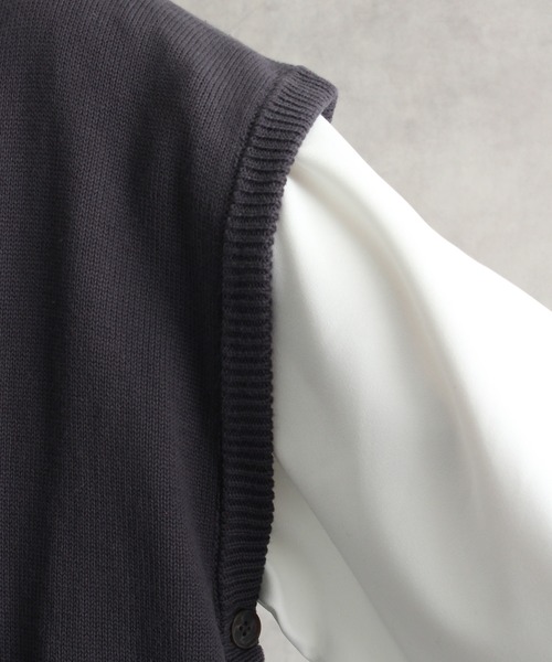 welise（ウェライズ）の「【welise/ウェライズ】フェードカラー EXコットン オープン1Bサイドスリット Vネックニットベスト（ベスト・メンズ・グレー系その他/スミクロ/グレイッシュベージュ/コーラル/ブラウン・M/L）」の13枚目の写真