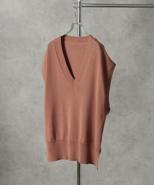welise（ウェライズ）の「【welise/ウェライズ】フェードカラー EXコットン オープン1Bサイドスリット Vネックニットベスト（ベスト・メンズ・グレー系その他/スミクロ/グレイッシュベージュ/コーラル/ブラウン・M/L）」の10枚目の写真