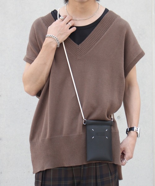 welise（ウェライズ）の「【welise/ウェライズ】フェードカラー EXコットン オープン1Bサイドスリット Vネックニットベスト（ベスト・メンズ・グレー系その他/スミクロ/グレイッシュベージュ/コーラル/ブラウン・M/L）」の7枚目の写真