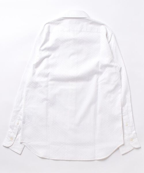 PAZZO（パッゾ）の「【PAZZO】 ブロックチェック ジャガード レギュラーカラーシャツ（シャツ/ブラウス・メンズ・ホワイト・1/2/3/4）」の2枚目の写真