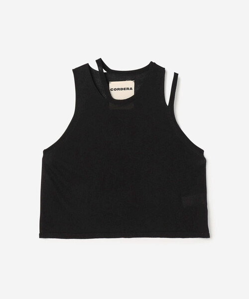 トップス CORDERA コルデラ CORDERA カットデザインニットトップス 黒 / 柴田