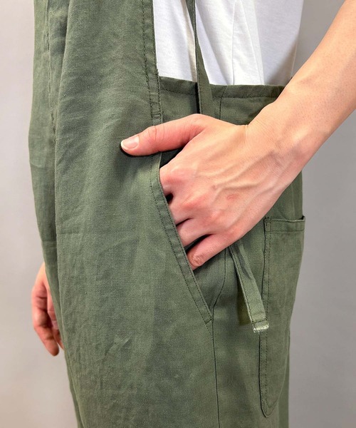 Munich（ミューニック）の「40sフレンチリネンキャンバスサロペット（サロペット/オーバーオール・レディース・ブルー/カーキ/ブラック・S/M）」の5枚目の写真