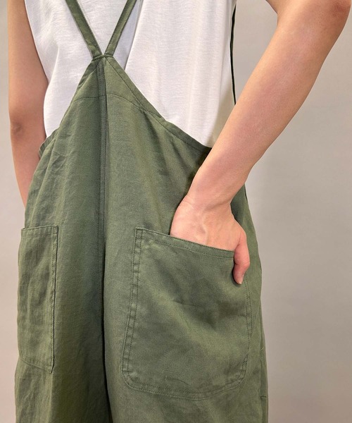 Munich（ミューニック）の「40sフレンチリネンキャンバスサロペット（サロペット/オーバーオール・レディース・ブルー/カーキ/ブラック・S/M）」の7枚目の写真