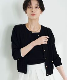 NOLLEY’S | 《手洗い可能》リンクス柄6分袖カーディガン(カーディガン/ボレロ)