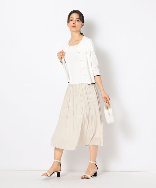 NOLLEY’S(ノーリーズ)の「《手洗い可能》リンクス柄6分袖カーディガン(カーディガン/ボレロ・レディース・ブラック/ブルー/レッド/オフホワイト・38)」の13枚目の写真