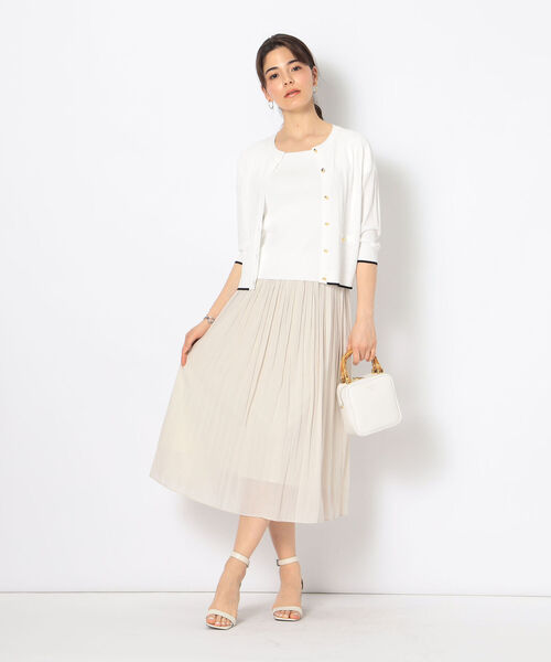 NOLLEY’S(ノーリーズ)の「《手洗い可能》リンクス柄6分袖カーディガン(カーディガン/ボレロ・レディース・ブラック/ブルー/レッド/オフホワイト・38)」の14枚目の写真