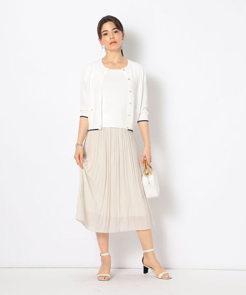 NOLLEY’S(ノーリーズ)の「《手洗い可能》リンクス柄6分袖カーディガン(カーディガン/ボレロ・レディース・ブラック/ブルー/レッド/オフホワイト・38)」の15枚目の写真