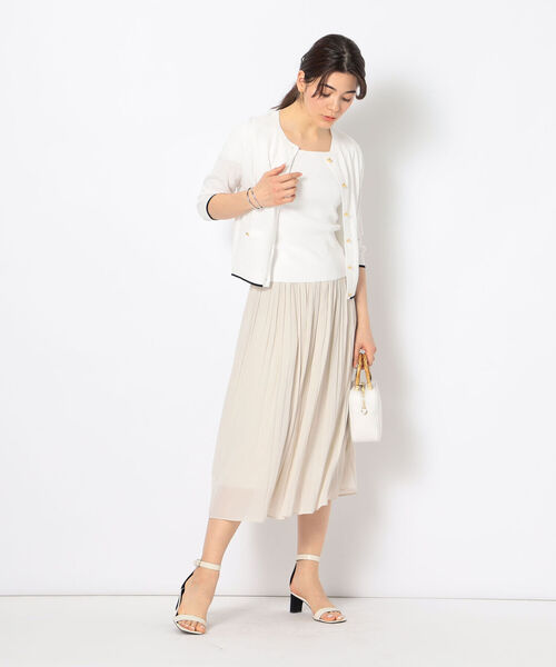 NOLLEY’S(ノーリーズ)の「《手洗い可能》リンクス柄6分袖カーディガン(カーディガン/ボレロ・レディース・ブラック/ブルー/レッド/オフホワイト・38)」の16枚目の写真