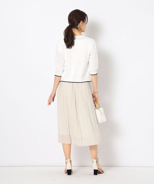 NOLLEY’S(ノーリーズ)の「《手洗い可能》リンクス柄6分袖カーディガン(カーディガン/ボレロ・レディース・ブラック/ブルー/レッド/オフホワイト・38)」の18枚目の写真