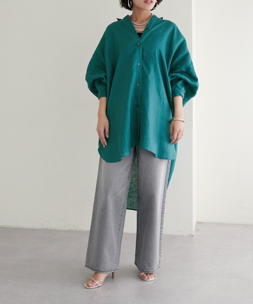 LARUTA(ラルータ)の「【LARUTA】リネンカラービッグシャツ LARUTA(ラルータ)の「【LARUTA】リネンカラービッグシャツ