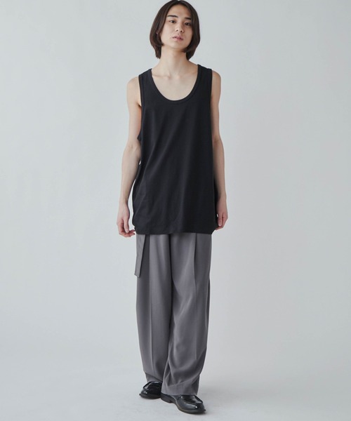 WEGO（ウィゴー）の「WEGO/USAコットンタンクトップ（タンクトップ・メンズ・ブラック/ホワイト・MEDIUM/LARGE）」の5枚目の写真