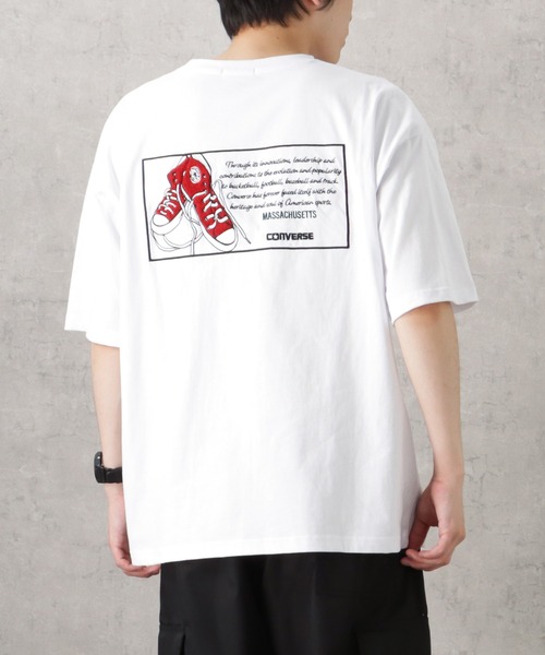 CONVERSE(コンバース)の「CONVERSE コンバース バックサガラ刺繍ショートスリーブTシャツ(Tシャツ/カットソー・メンズ・ホワイト/ブルー/ブラック/グリーン・M/XL/L)」の2枚目の写真