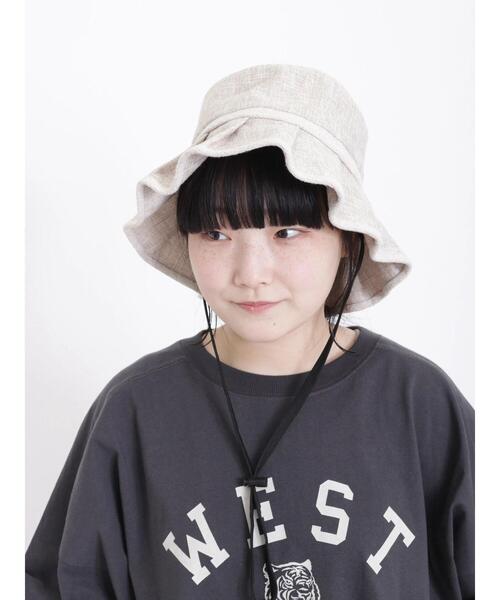 Samansa Mos2（サマンサ モスモス）の「ストラップ付プリーツハット（ハット・レディース・オフホワイト/ベージュ・F）」の19枚目の写真