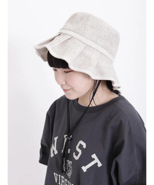 Samansa Mos2（サマンサ モスモス）の「ストラップ付プリーツハット（ハット・レディース・オフホワイト/ベージュ・F）」の18枚目の写真