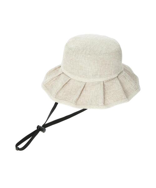 Samansa Mos2（サマンサ モスモス）の「ストラップ付プリーツハット（ハット・レディース・オフホワイト/ベージュ・F）」の9枚目の写真