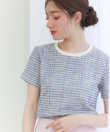 ツイードニットプルオーバー