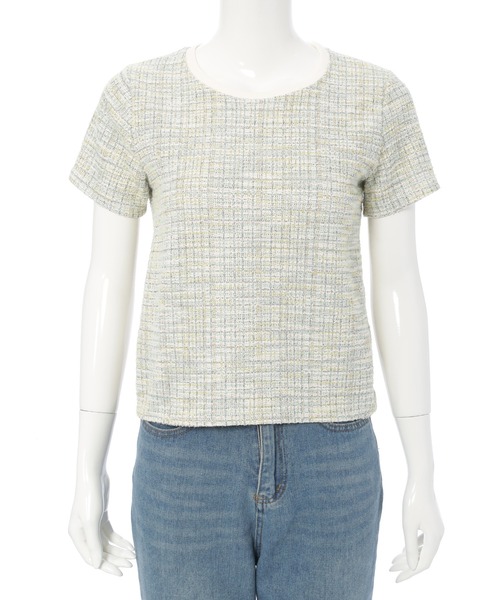 fifth（フィフス）の「ツイードニットプルオーバー（Tシャツ/カットソー・レディース・ライトグリーン/ブルー・M）」の6枚目の写真