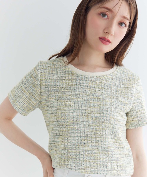 fifth（フィフス）の「ツイードニットプルオーバー（Tシャツ/カットソー・レディース・ライトグリーン/ブルー・M）」の7枚目の写真