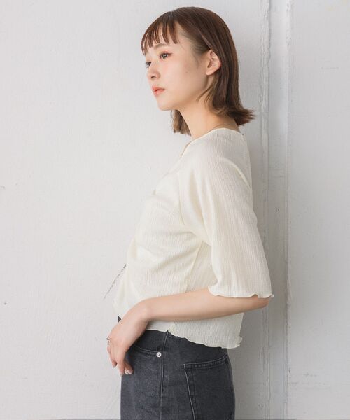 RETRO GIRL（レトロガール）の「シャーリングTee（Tシャツ/カットソー・レディース・グリーン/ブルー/ホワイト/ピンク・FREE）」の10枚目の写真