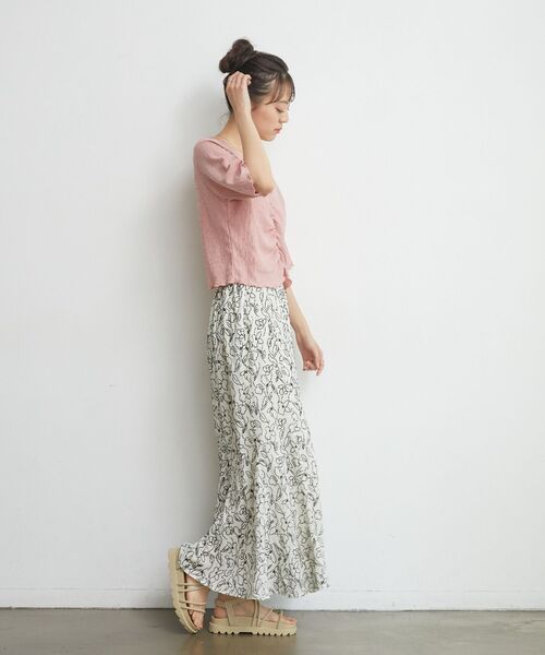 RETRO GIRL（レトロガール）の「シャーリングTee（Tシャツ/カットソー・レディース・グリーン/ブルー/ホワイト/ピンク・FREE）」の13枚目の写真