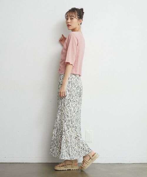 RETRO GIRL（レトロガール）の「シャーリングTee（Tシャツ/カットソー・レディース・グリーン/ブルー/ホワイト/ピンク・FREE）」の14枚目の写真