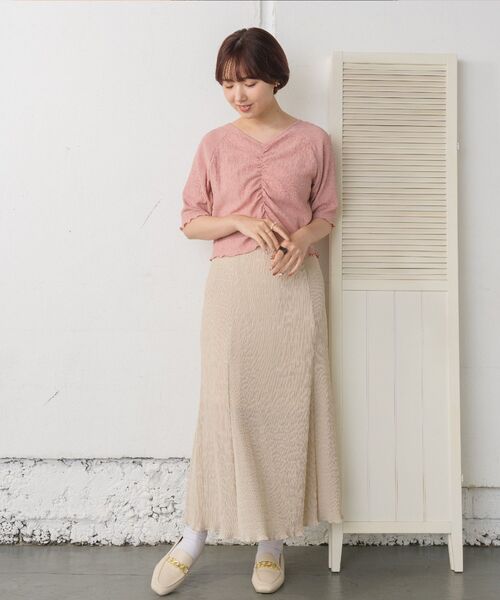 RETRO GIRL（レトロガール）の「シャーリングTee（Tシャツ/カットソー・レディース・グリーン/ブルー/ホワイト/ピンク・FREE）」の16枚目の写真