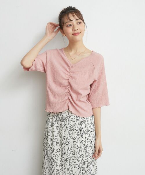 RETRO GIRL（レトロガール）の「シャーリングTee（Tシャツ/カットソー・レディース・グリーン/ブルー/ホワイト/ピンク・FREE）」の18枚目の写真