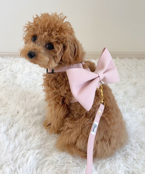 スウェード ビッグリボンハーネス（リード/ハーネス/首輪）｜ONEKOSAMA