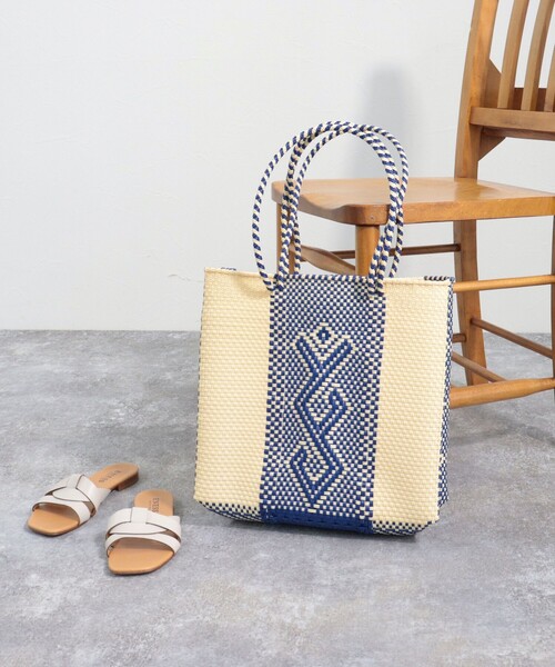 Moon Bird（ムーンバード）の「【MoonBird/ムーンバード】メルカドカラーモチーフ Lサイズ（かごバッグ・レディース・ホワイト系その他2/ブルー系その他3・FREE）」の6枚目の写真