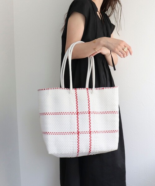 Moon Bird（ムーンバード）の「【MoonBird/ムーンバード】メルカドカラーモチーフ Lサイズ（かごバッグ・レディース・ホワイト系その他2/ブルー系その他3・FREE）」の5枚目の写真