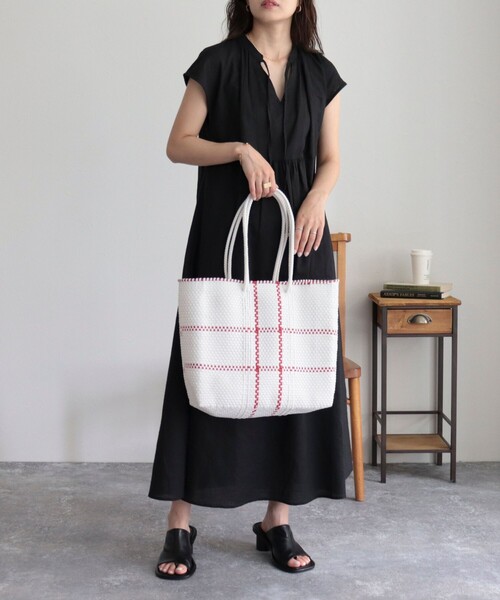 Moon Bird（ムーンバード）の「【MoonBird/ムーンバード】メルカドカラーモチーフ Lサイズ（かごバッグ・レディース・ホワイト系その他2/ブルー系その他3・FREE）」の3枚目の写真