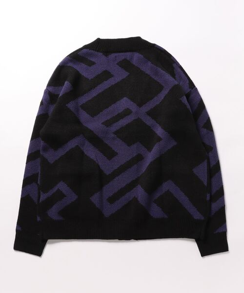 ＪＵＧＬＡＮＳ（ユグランス）の「RINGS　幾何学ニットカーデ（カーディガン/ボレロ・メンズ・ホワイト/ブラック系その他/ブラック・L/M）」の4枚目の写真