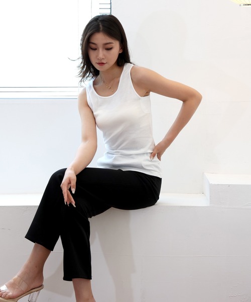 Esime(エシミー)の「【同色2枚セット】冷感/吸水速乾/抗菌防臭 インナータンクトップ(タンクトップ・レディース・グレイッシュベージュ/ブラック/グレー/ホワイト・S/M/L/LL)」の17枚目の写真
