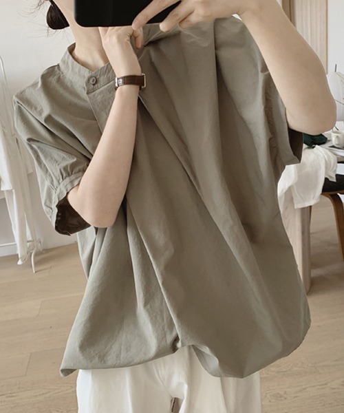 TONE SELECT GOODS(トーンセレクトグッズ)の「urbanfemine./プリーツシャツ U7051(シャツ/ブラウス・レディース・カーキ/ベージュ/ホワイト・L/XL/M/X-LARGE)」の3枚目の写真